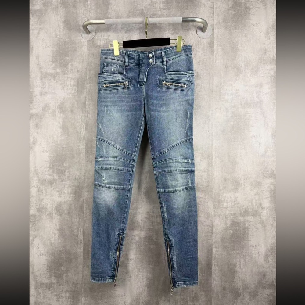 Authentic Balmain Light Blue Skinny Jeans